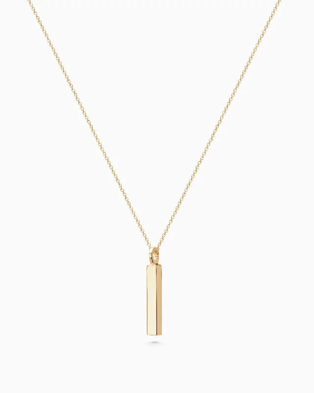 Custom Square Drop Pendant | Yellow Gold