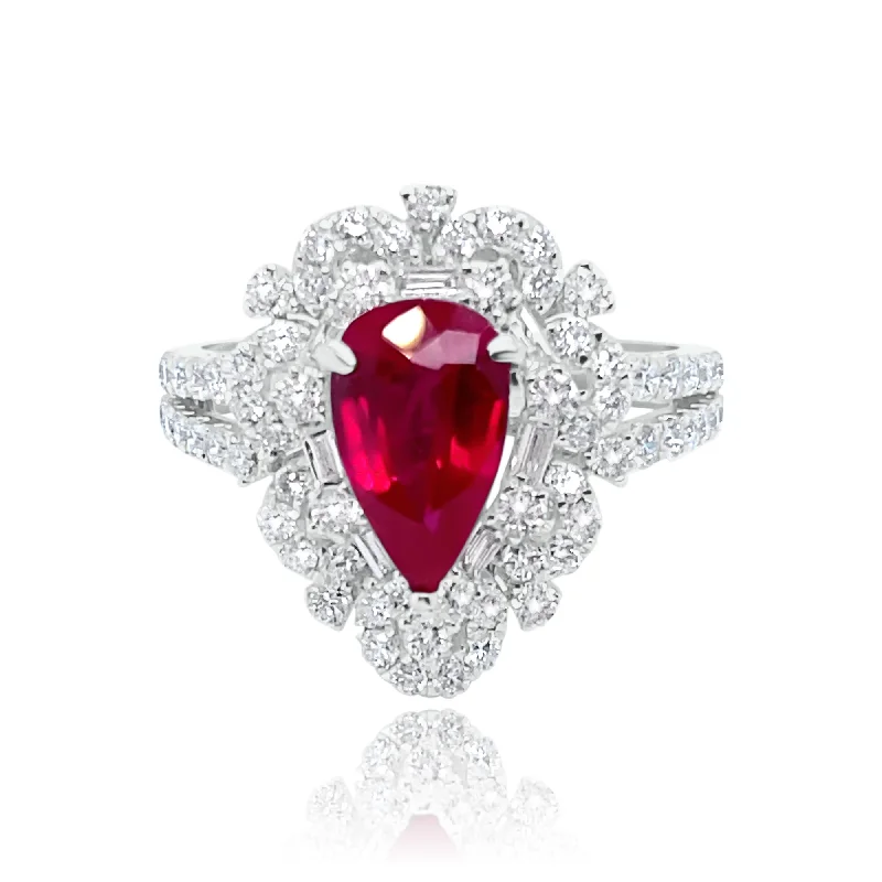 Magnetic - Closure Pendant Necklace with a Hidden Compartment for Secret KeepersPear shape Ruby & Diamonds "Maya" Ring Magnetic - Closure Pendant Necklace with a Hidden Compartment for Secret KeepersPear shape Ruby & Diamonds "Maya" Ring