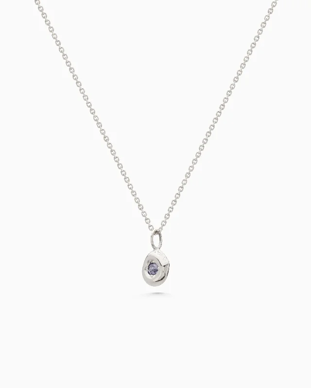 Pebble Stone Drop Pendant | Silver