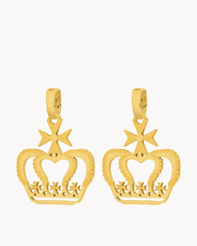 The Crown Pendant, Gold Earring Pendants