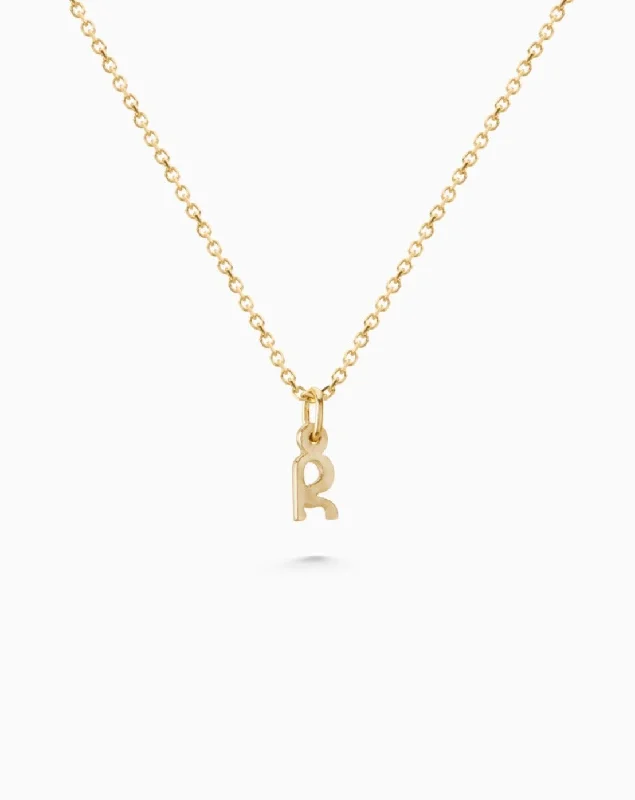 Tiny Letter Pendant | Solid Gold